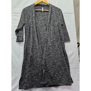 COOL MELON Gray Heather Open Front Lightweight Cardigan 34 Sleeve Women M L